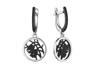 Серьги из серебра с камнем вставками эмали фото, цены