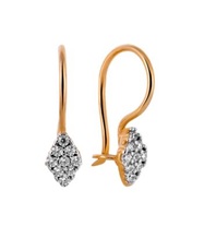 Серьги из золота с камнем Фианит фото, цены