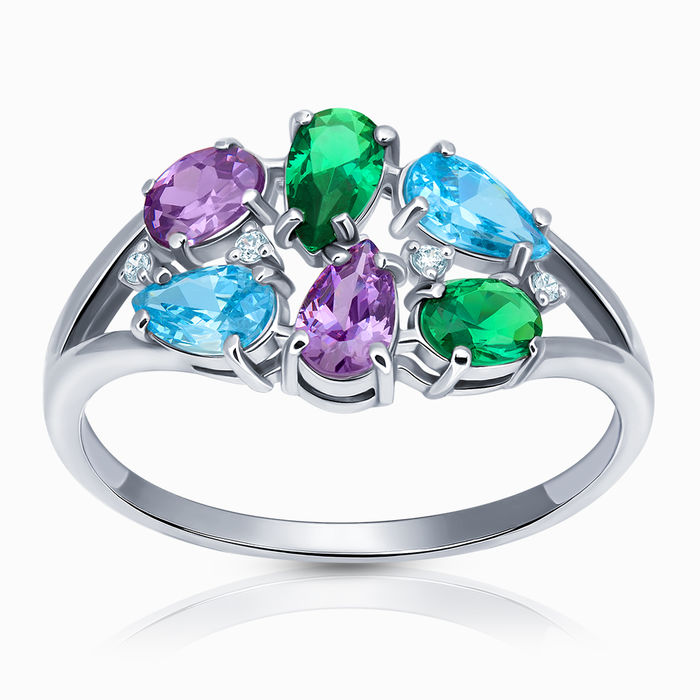 Кольцо из серебра с камнем Фианит фото, цены