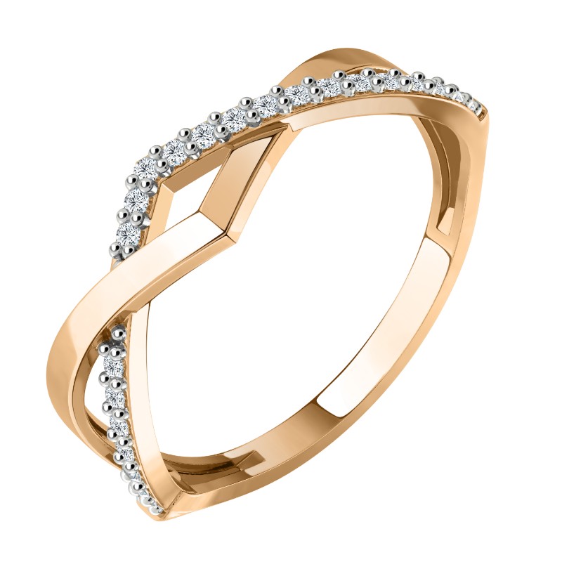 Кольцо из золота с камнем Фианит фото, цены