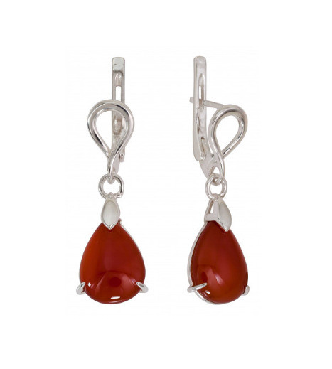 Серьги из серебра с камнем Авантюрин иск. фото, цены