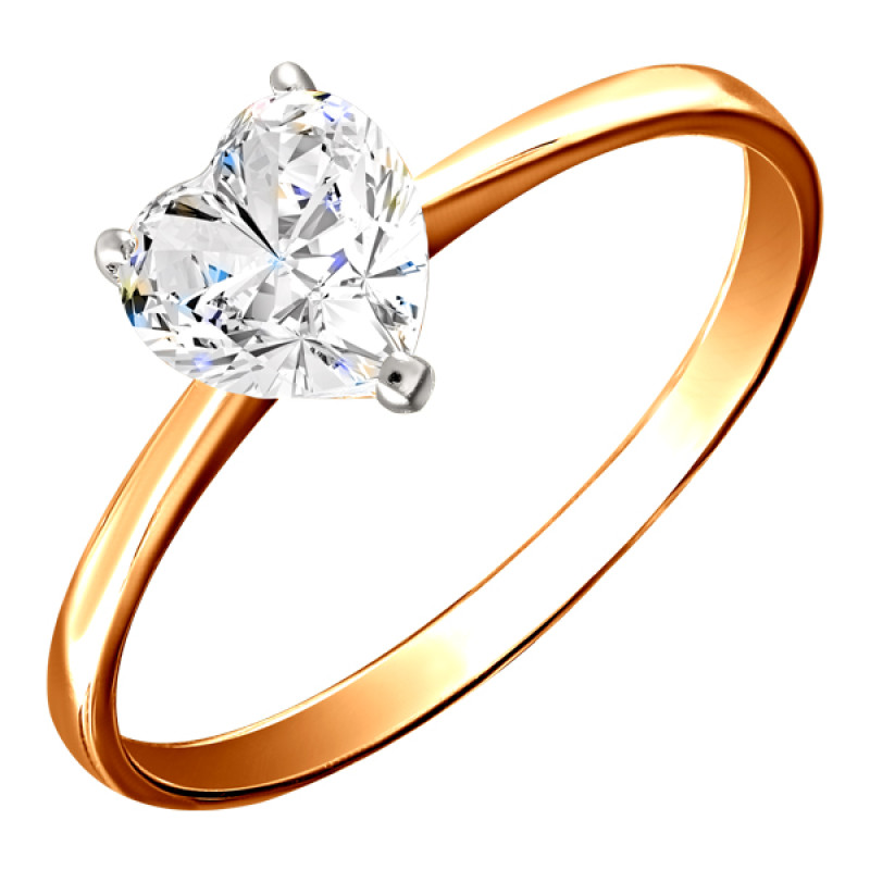 Кольцо из золота с камнем Фианит фото, цены