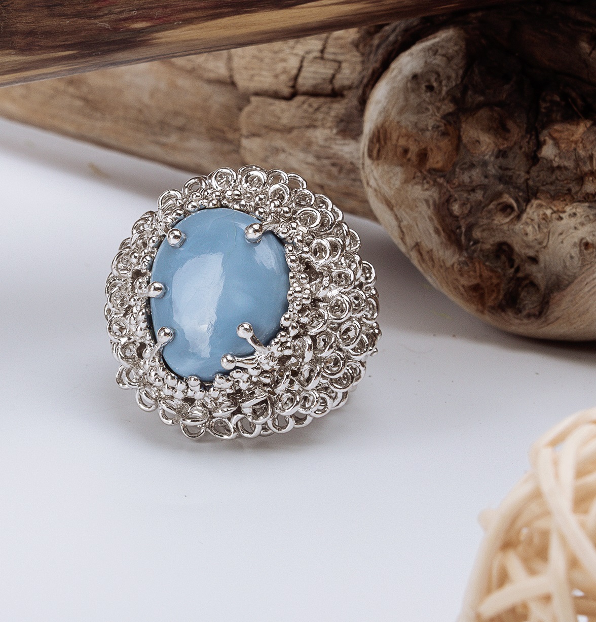 Кольцо из серебра с камнем Бриллиант, Опал фото, цены