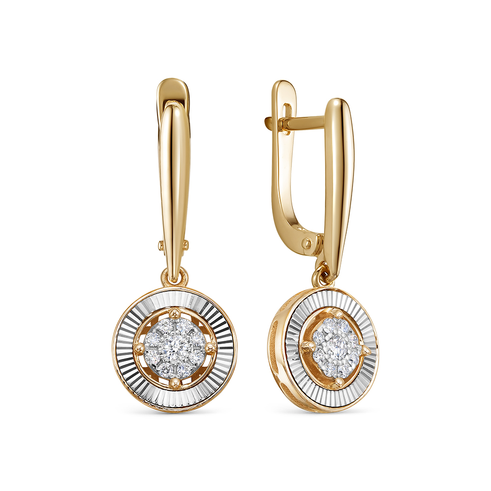 Серьги из золота с камнем Бриллиант фото, цены