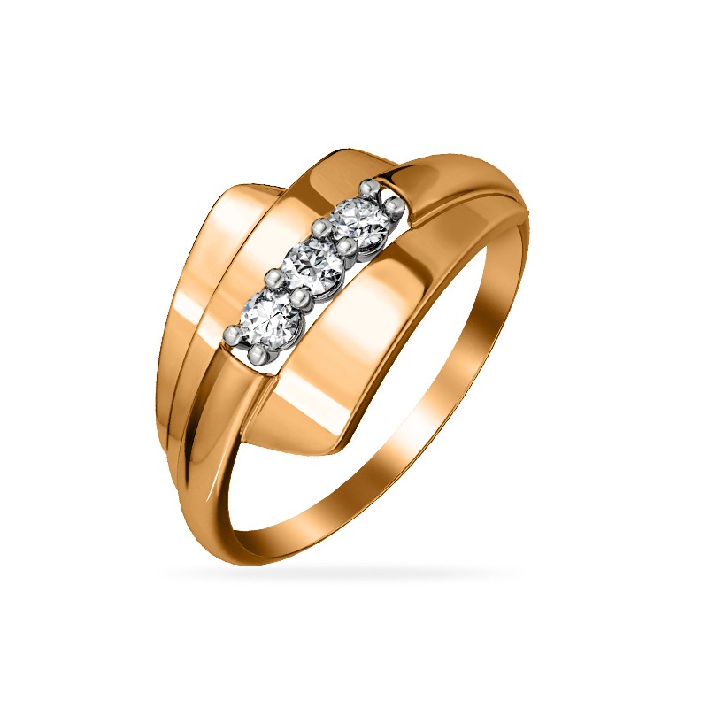 Кольцо из золота с камнем Фианит фото, цены