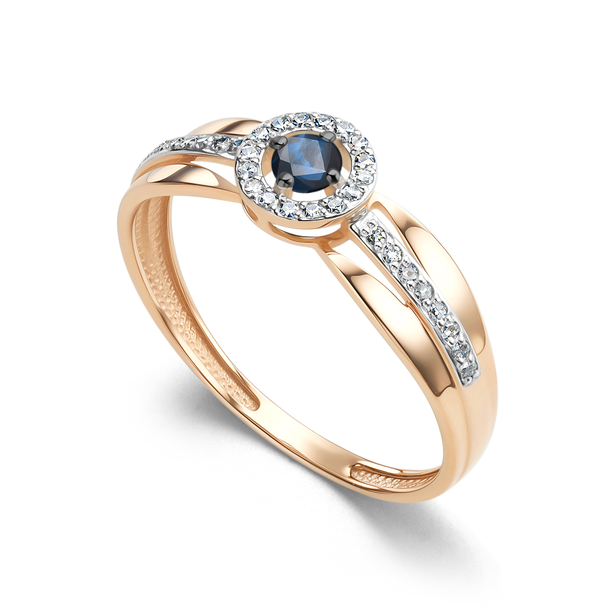 Кольцо из золота с камнем Бриллиант, Сапфир фото, цены