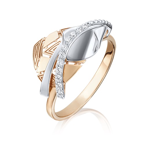 Кольцо из золота с камнем Фианит фото, цены