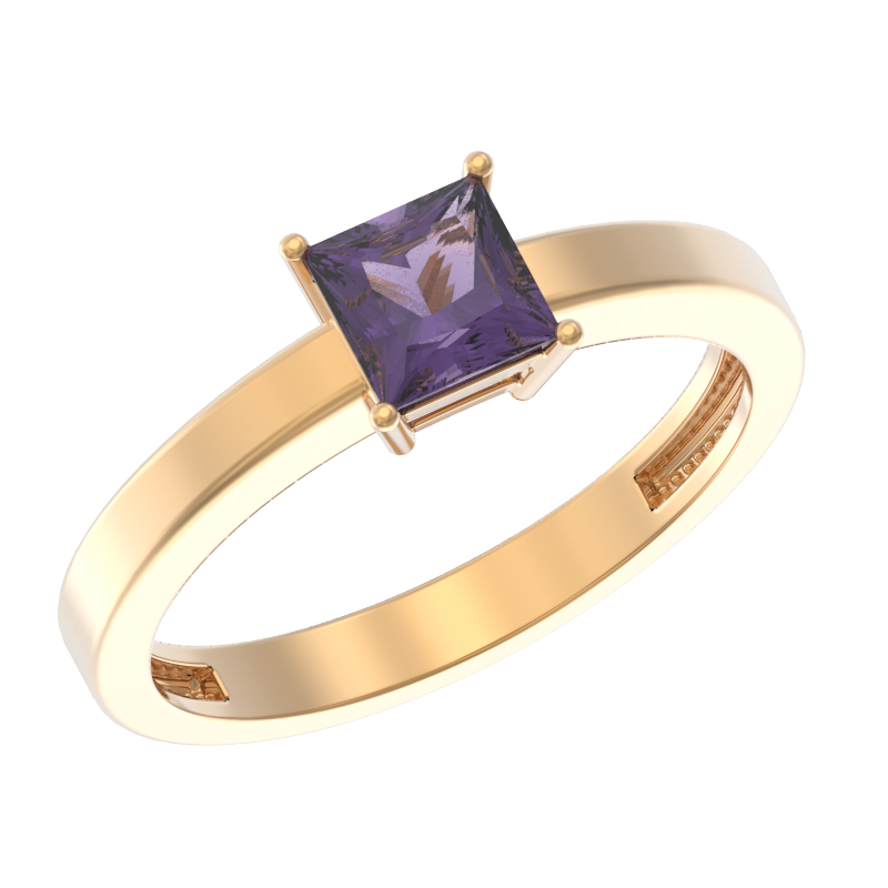 Кольцо из золота с камнем аметист фото, цены