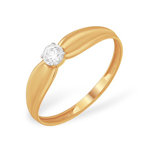 Кольцо из золота с камнем Фианит фото, цены