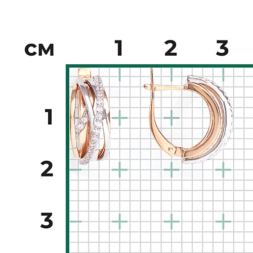 Серьги из золота с камнем Фианит фото, цены