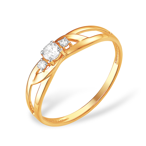 Кольцо из золота с камнем Фианит фото, цены