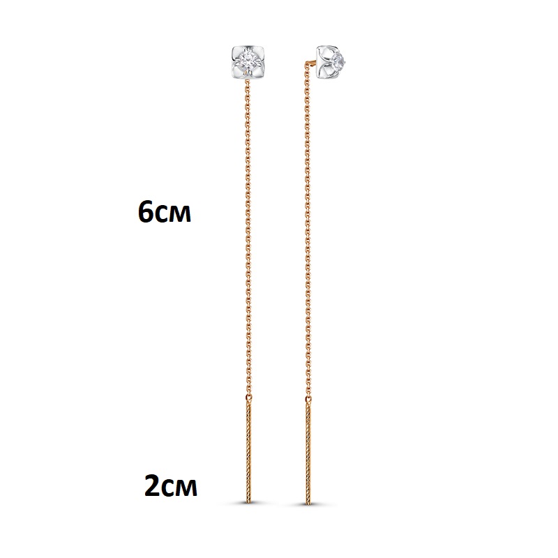 Продевки из золота с камнем Фианит фото, цены