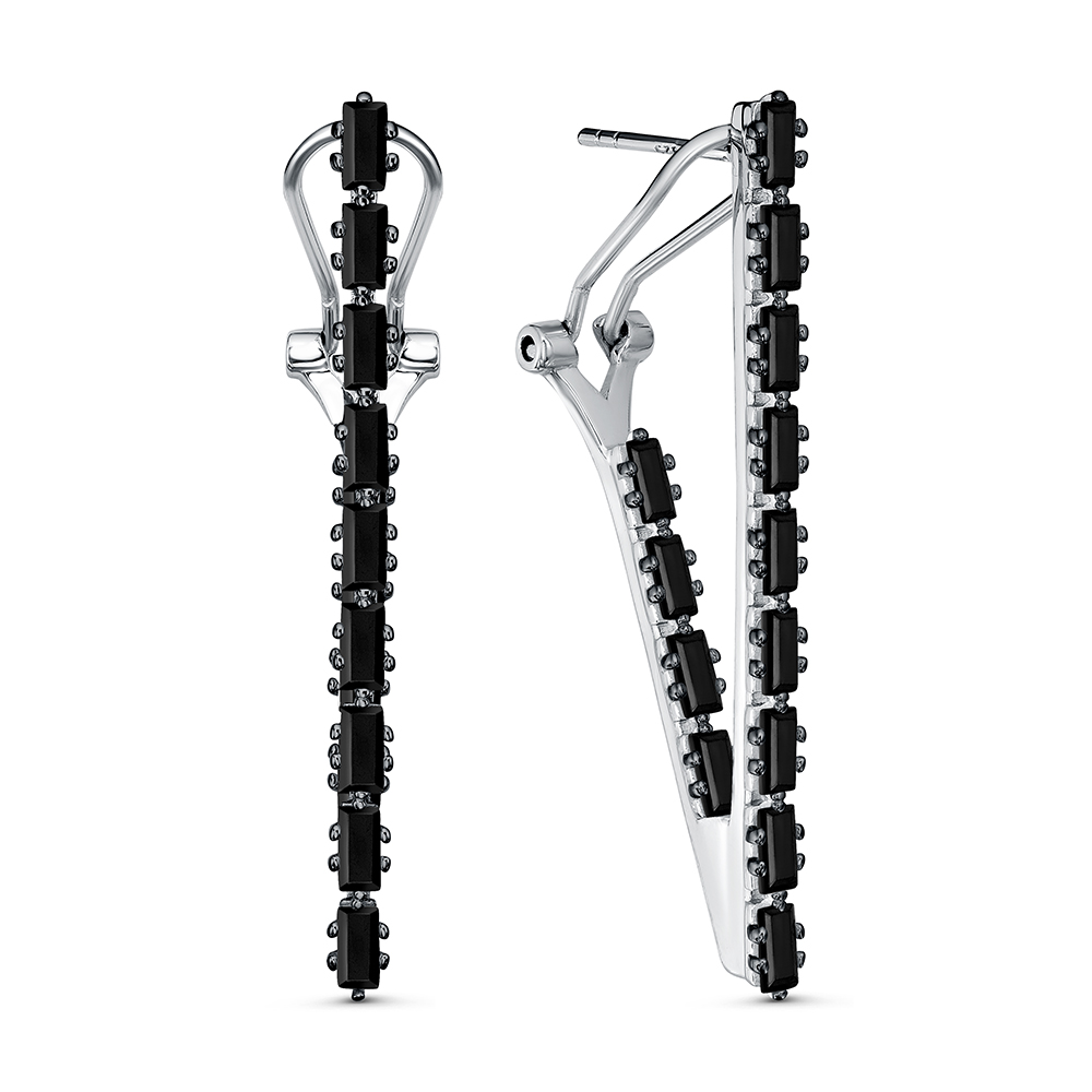 Серьги из серебра с камнем Шпинель фото, цены