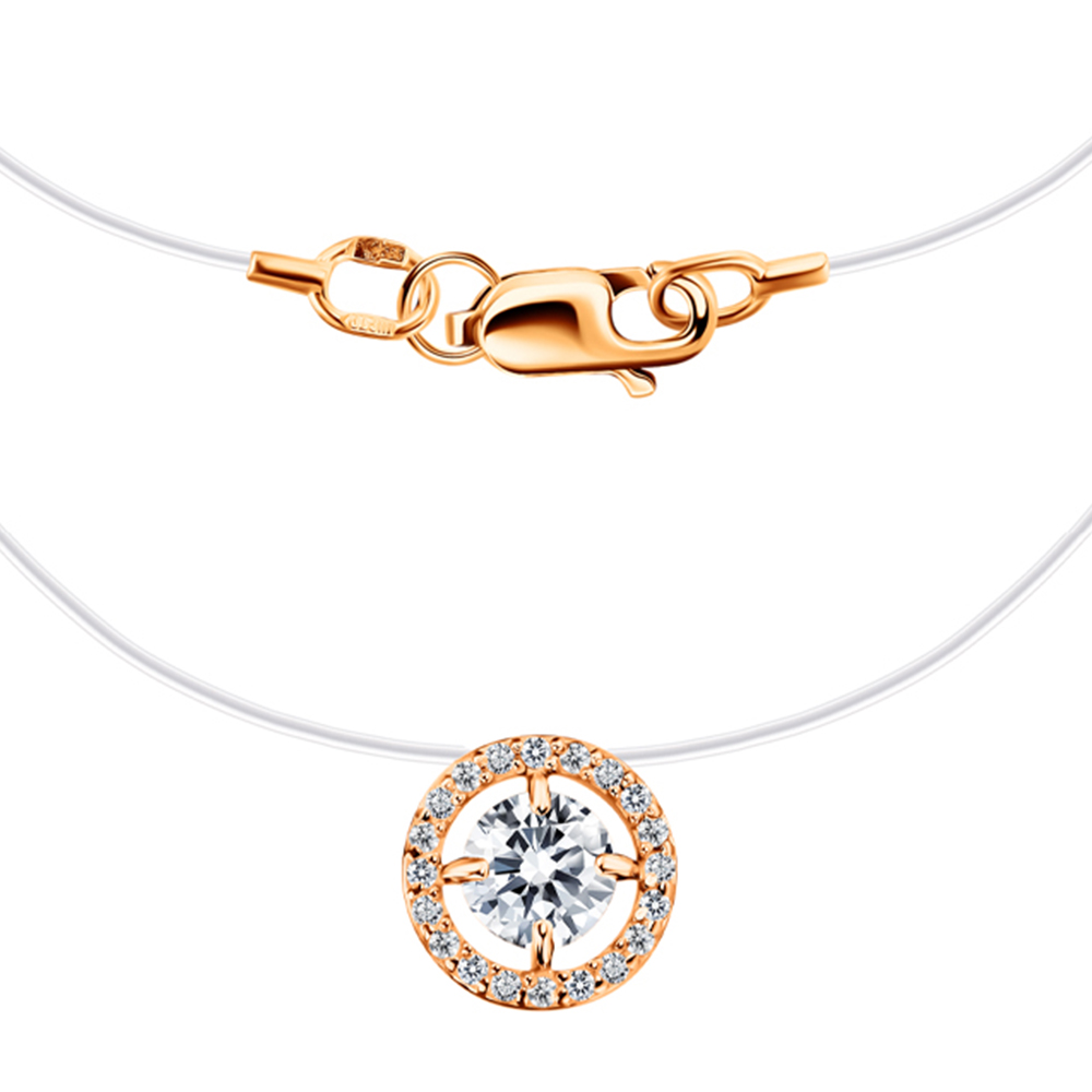 Колье из золота с камнем Фианит фото, цены