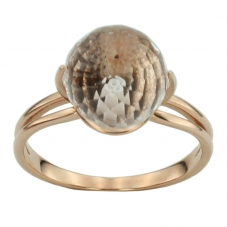 Кольцо из золота с камнем Горный хрусталь фото, цены