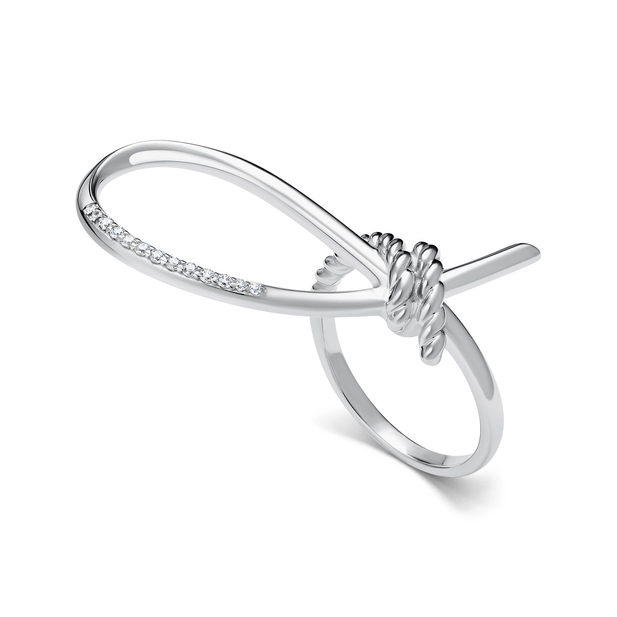 Кольцо из серебра с камнем Фианит фото, цены