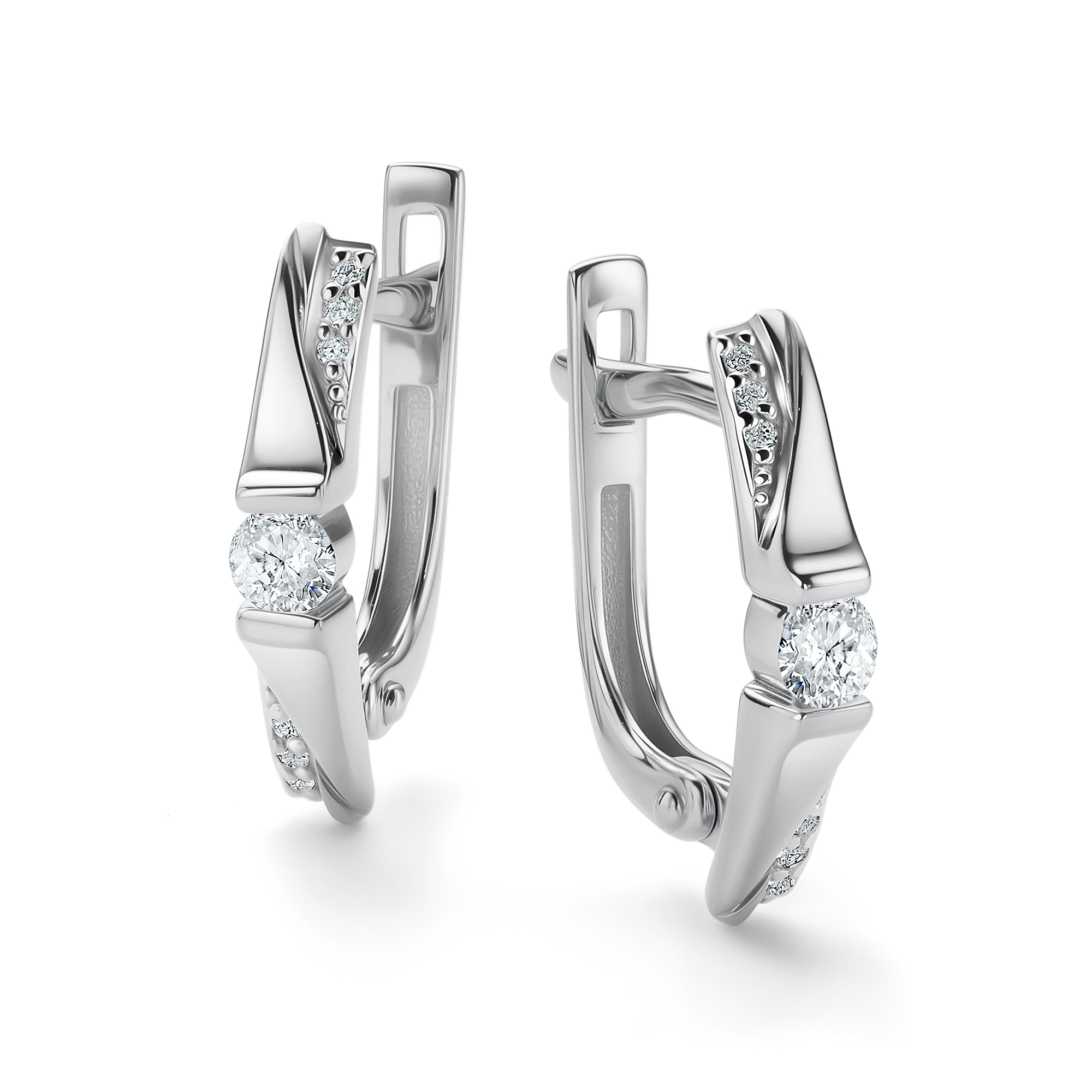 Серьги из золота с камнем Бриллиант фото, цены