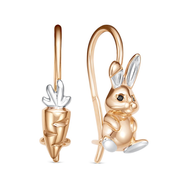 Серьги из золота с камнем Фианит фото, цены