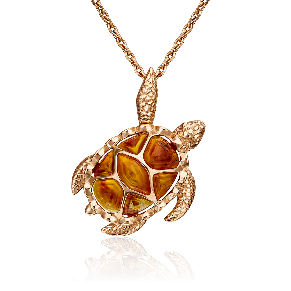 Подвеска из золота с камнем Янтарь фото, цены
