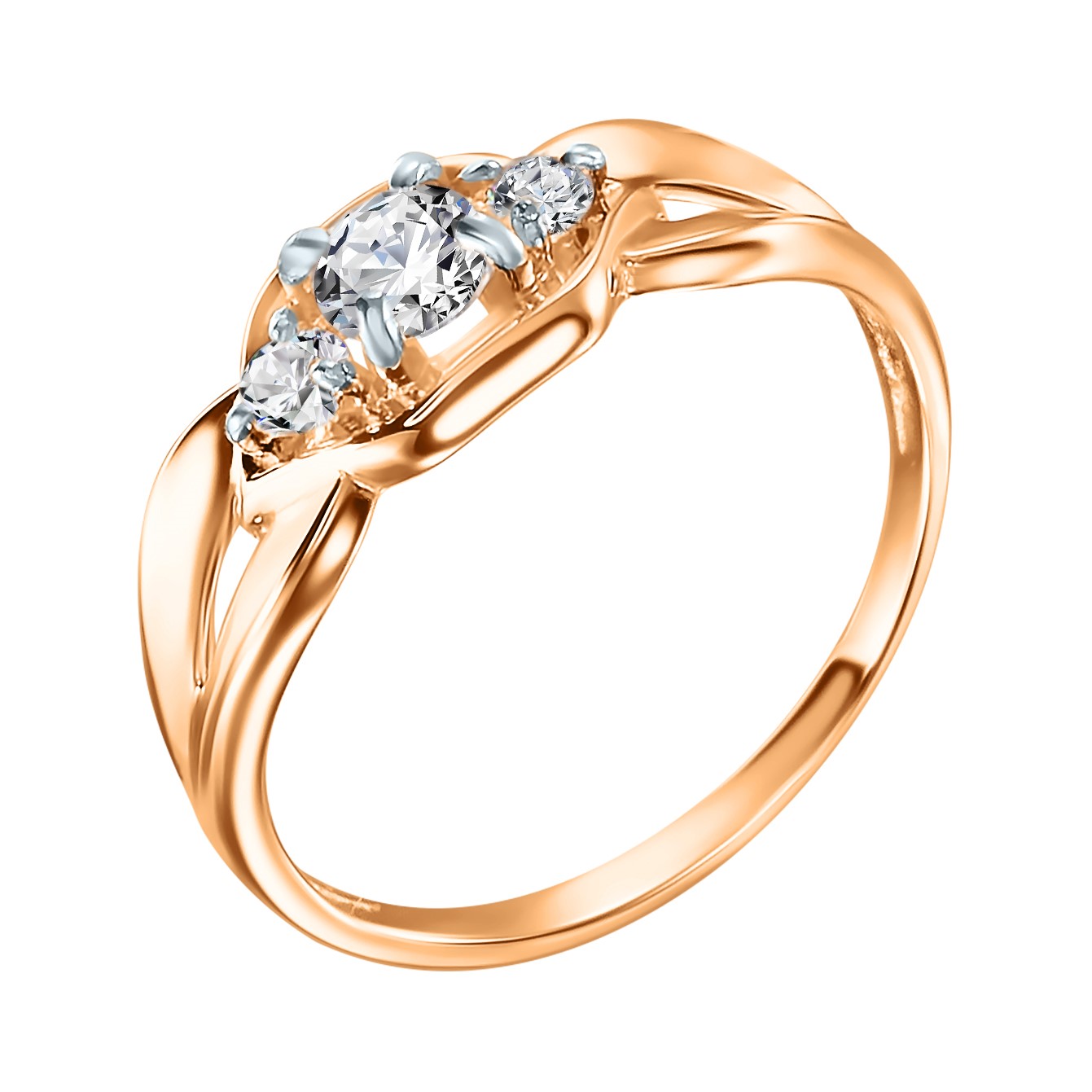 Кольцо из золота с камнем Фианит фото, цены