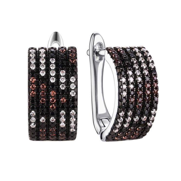 Серьги из серебра с камнем Фианит, Нанокристалл фото, цены