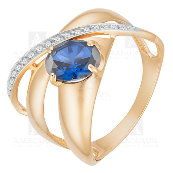 Кольцо из золота с камнем Топаз, Фианит фото, цены