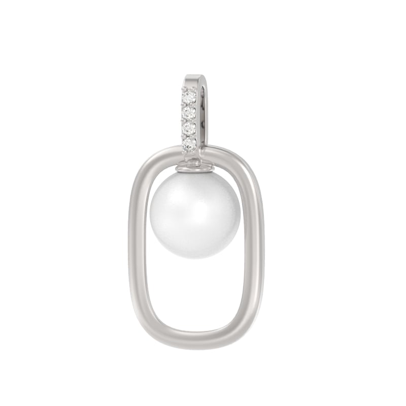 Подвеска из серебра с камнем Жемчуг, Фианит фото, цены
