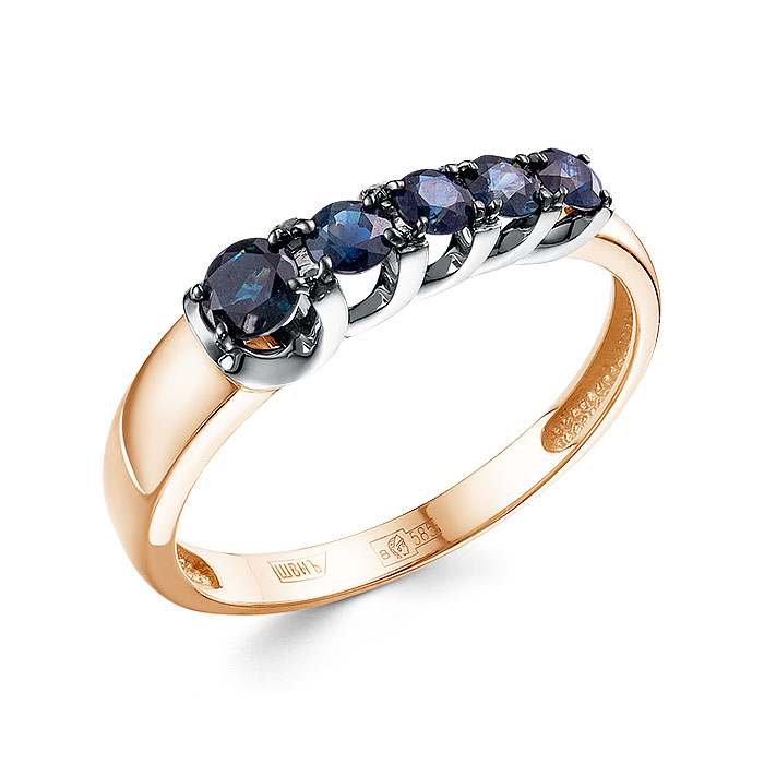 Кольцо из золота с камнем Сапфир фото, цены