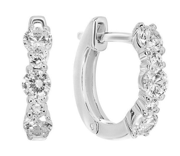 Серьги из серебра с камнем Фианит фото, цены