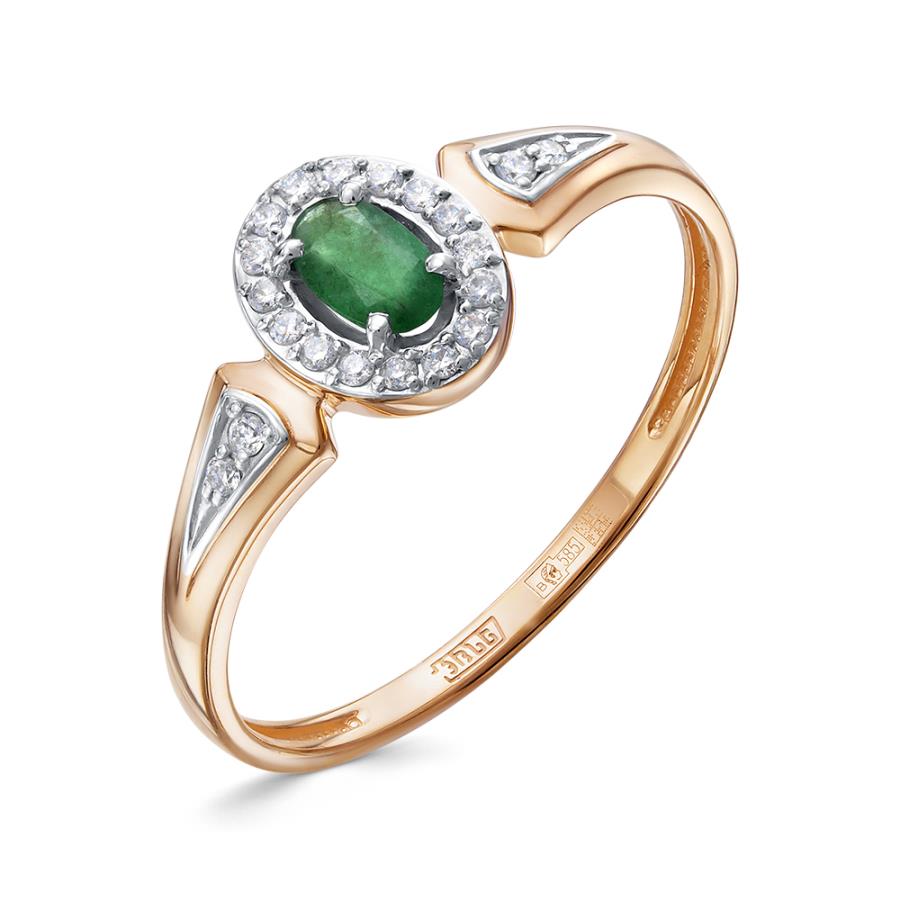 Кольцо из золота с камнем Бриллиант, Изумруд фото, цены