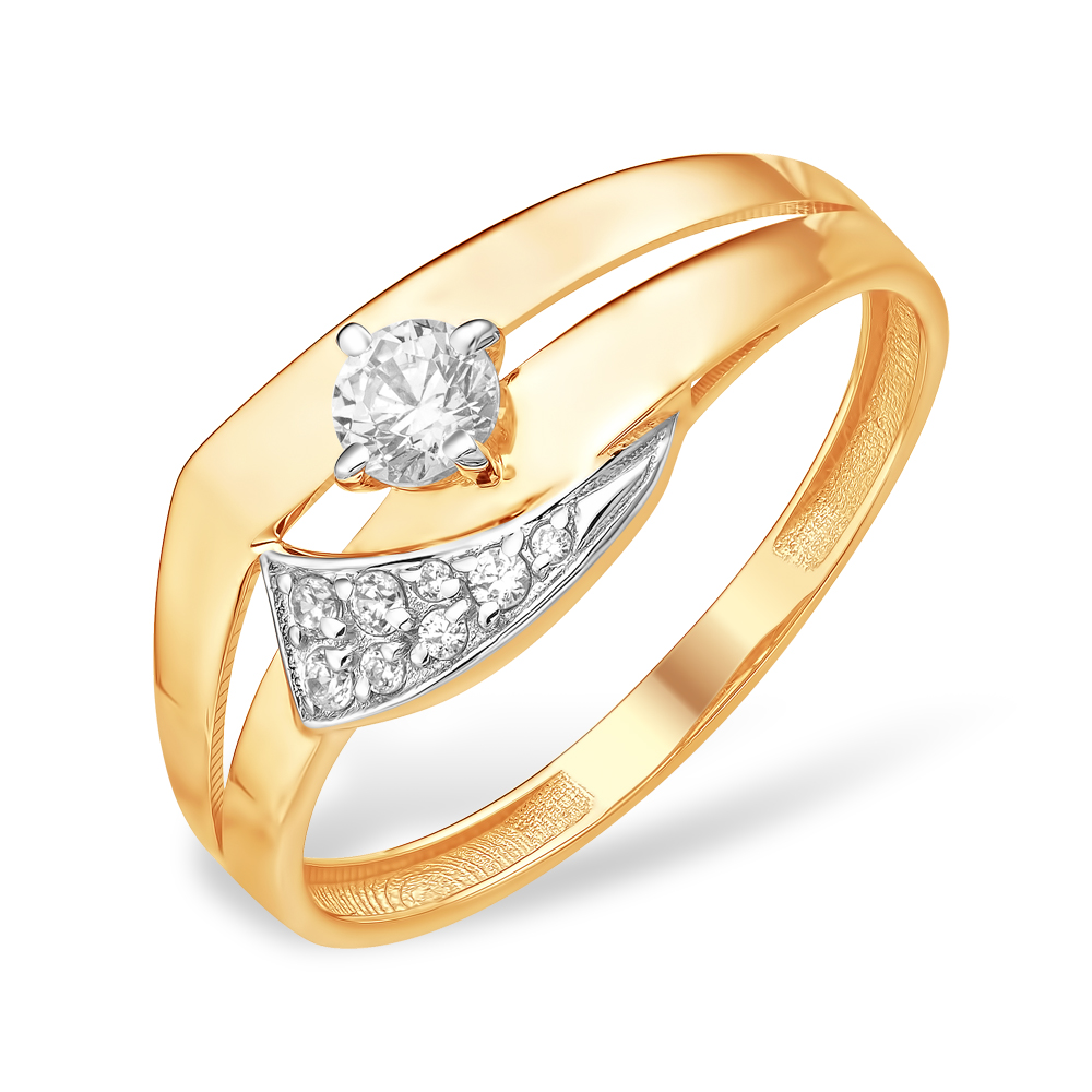 Кольцо из золота с камнем Фианит фото, цены