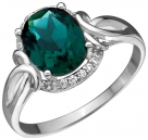 Кольцо из серебра с камнем Кварц, Куб цирконий фото, цены