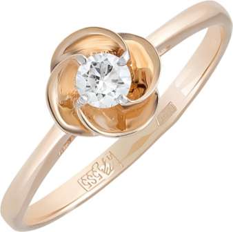 Кольцо из золота с камнем Бриллиант фото, цены