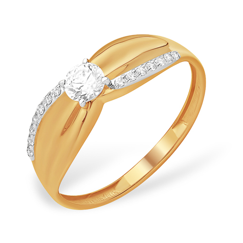 Кольцо из золота с камнем Фианит фото, цены