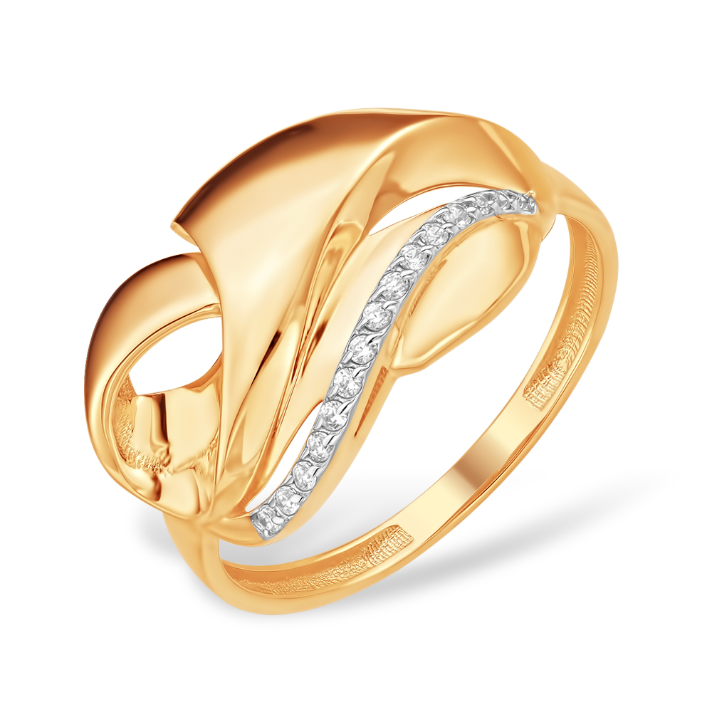 Кольцо из золота с камнем Фианит фото, цены