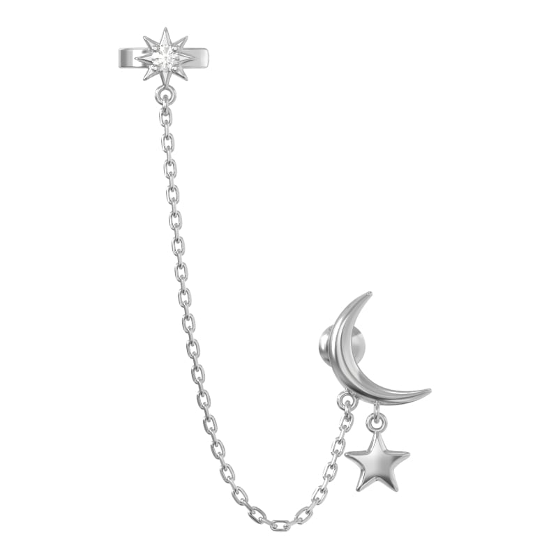 Серьги из серебра с камнем Фианит фото, цены