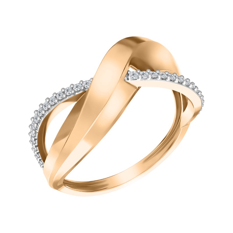 Кольцо из золота с камнем Фианит фото, цены