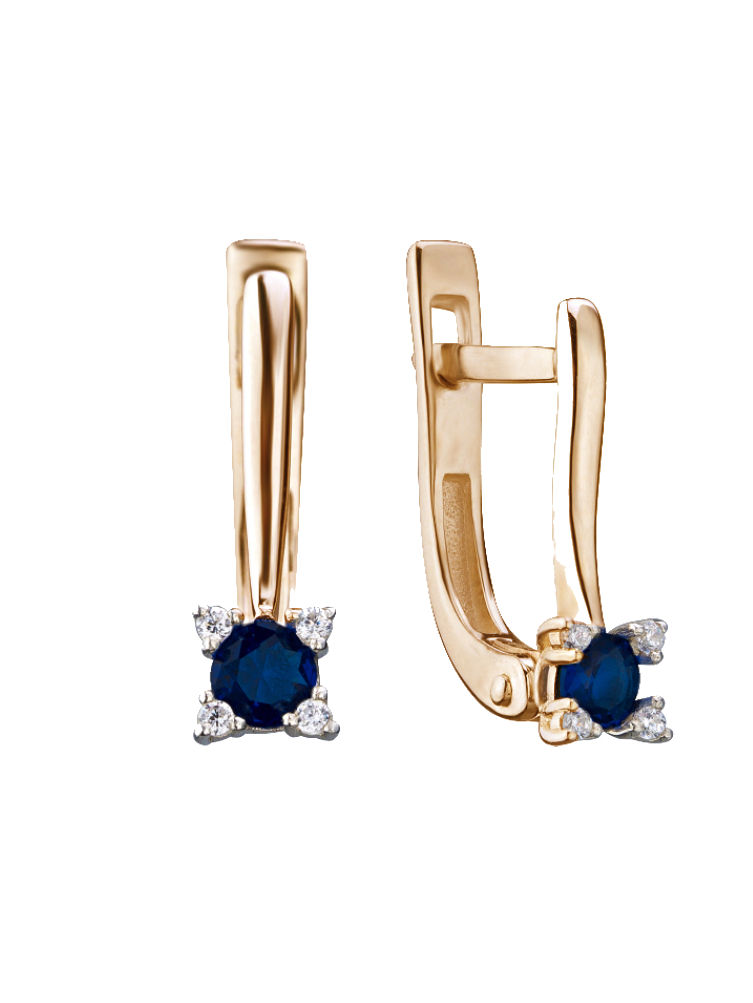 Серьги из золота с камнем Бриллиант, Изумруд фото, цены