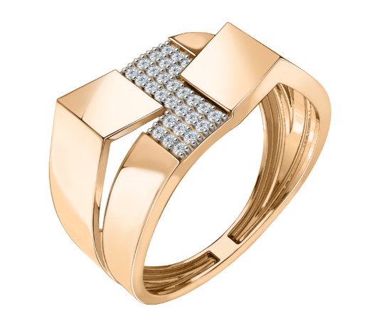 Кольцо из золота с камнем Фианит фото, цены