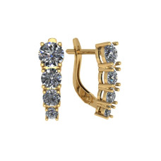 Серьги из золота с камнем Фианит фото, цены