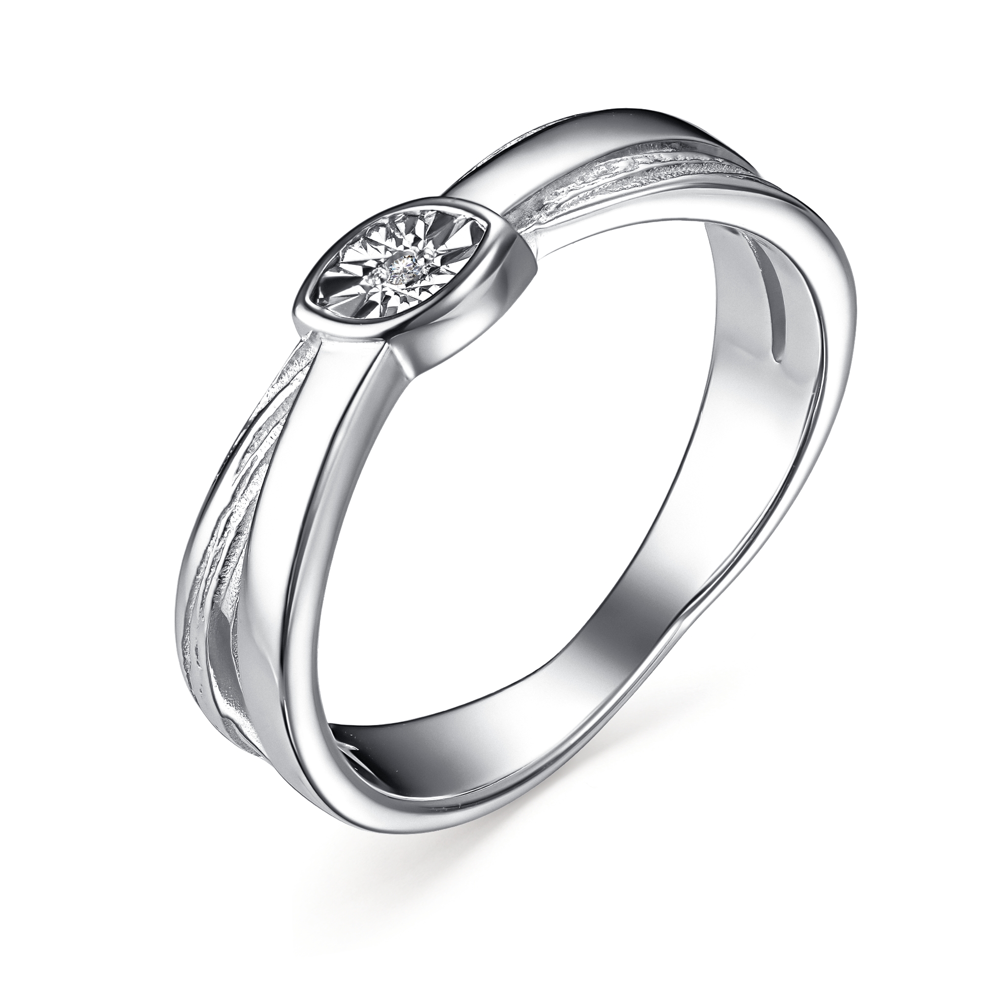 Кольцо из серебра с камнем Бриллиант фото, цены