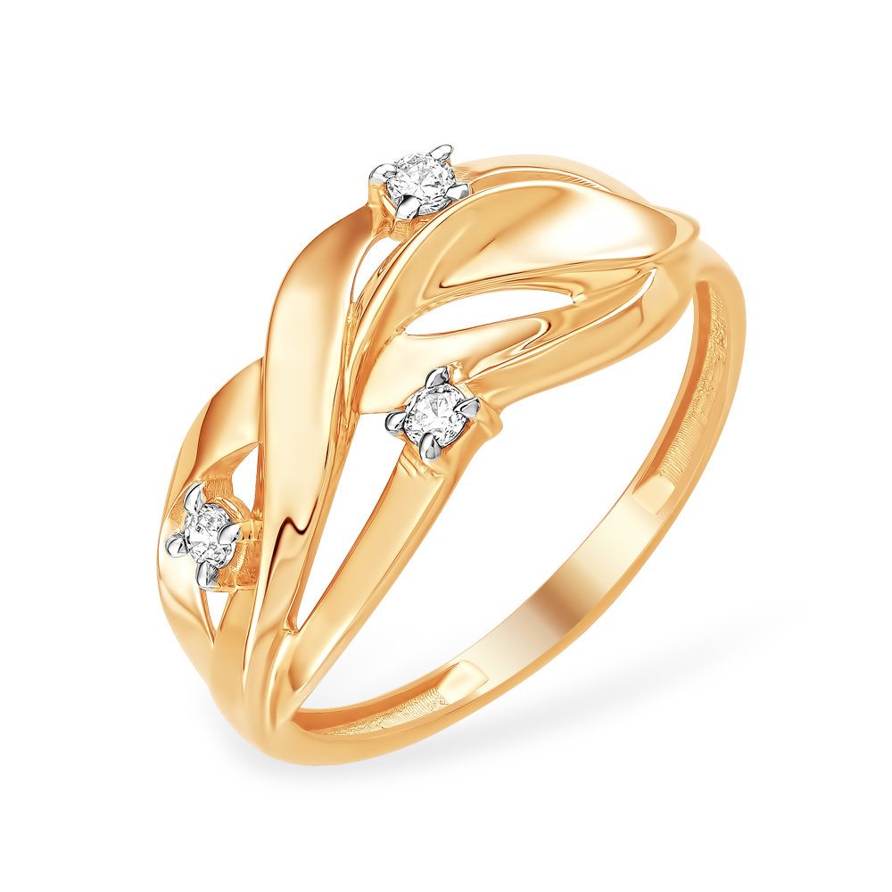 Кольцо из золота с камнем Фианит фото, цены