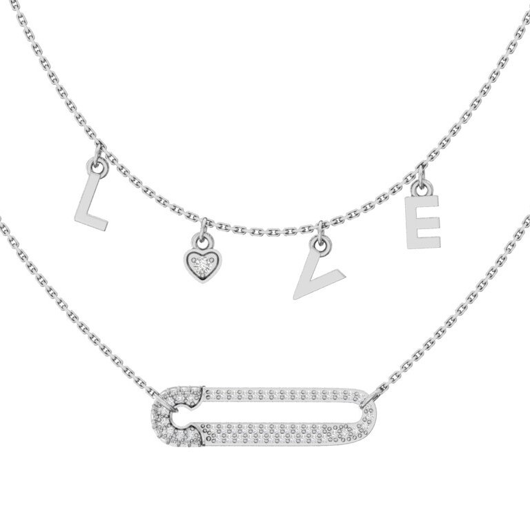 Колье из серебра с камнем Фианит фото, цены