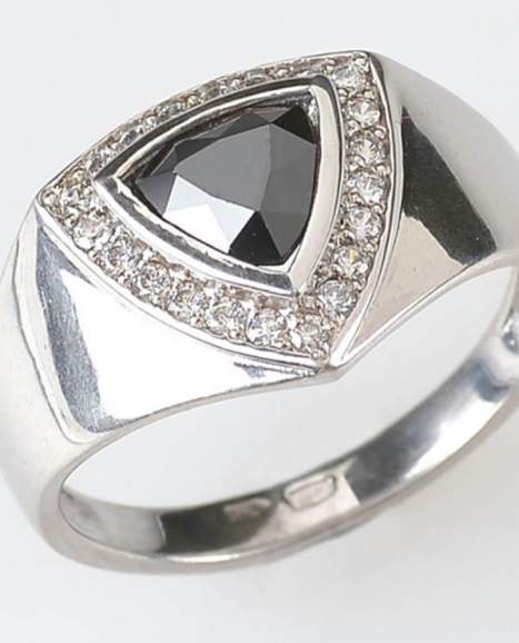 Печатка из серебра с камнем Фианит фото, цены