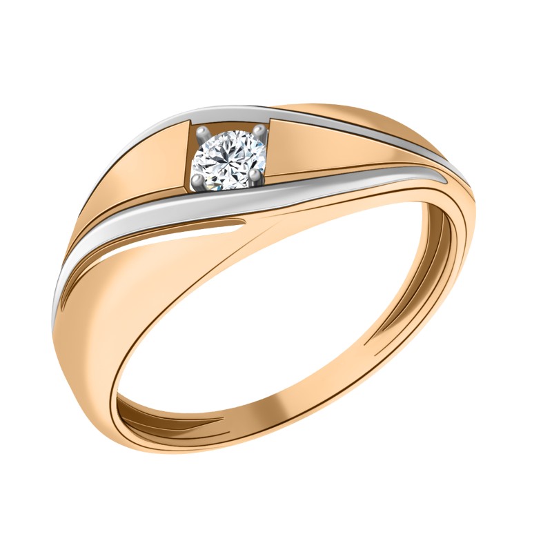 Кольцо из золота с камнем Фианит фото, цены