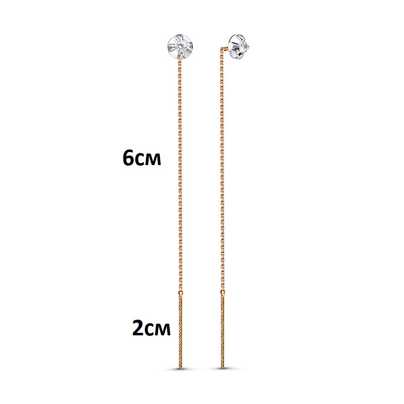 Продевки из золота с камнем Фианит фото, цены