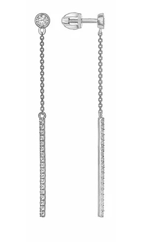 Пуссеты из серебра с камнем Фианит фото, цены