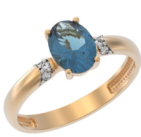 Серьги из золота с камнем Топаз, Фианит фото, цены