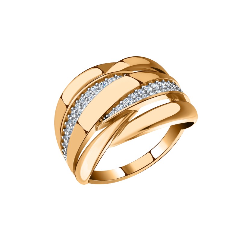 Кольцо из золота с камнем Фианит фото, цены