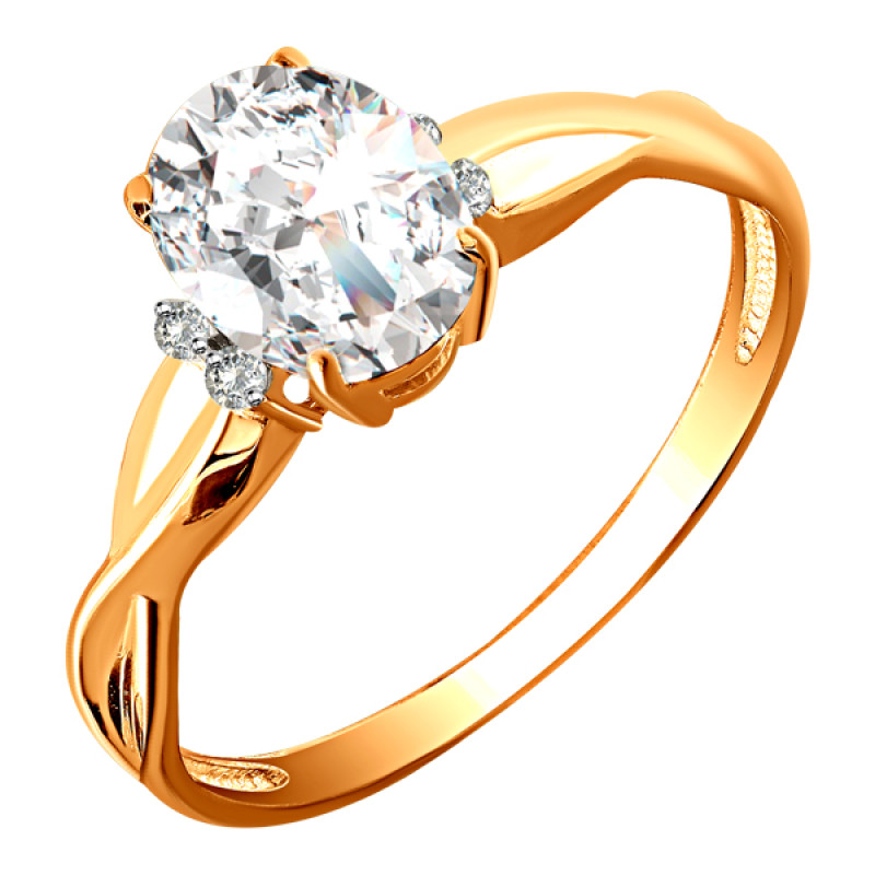 Кольцо из золота с камнем Фианит фото, цены